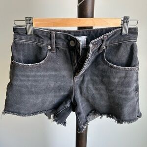 BDG faded black denim a line shorts
